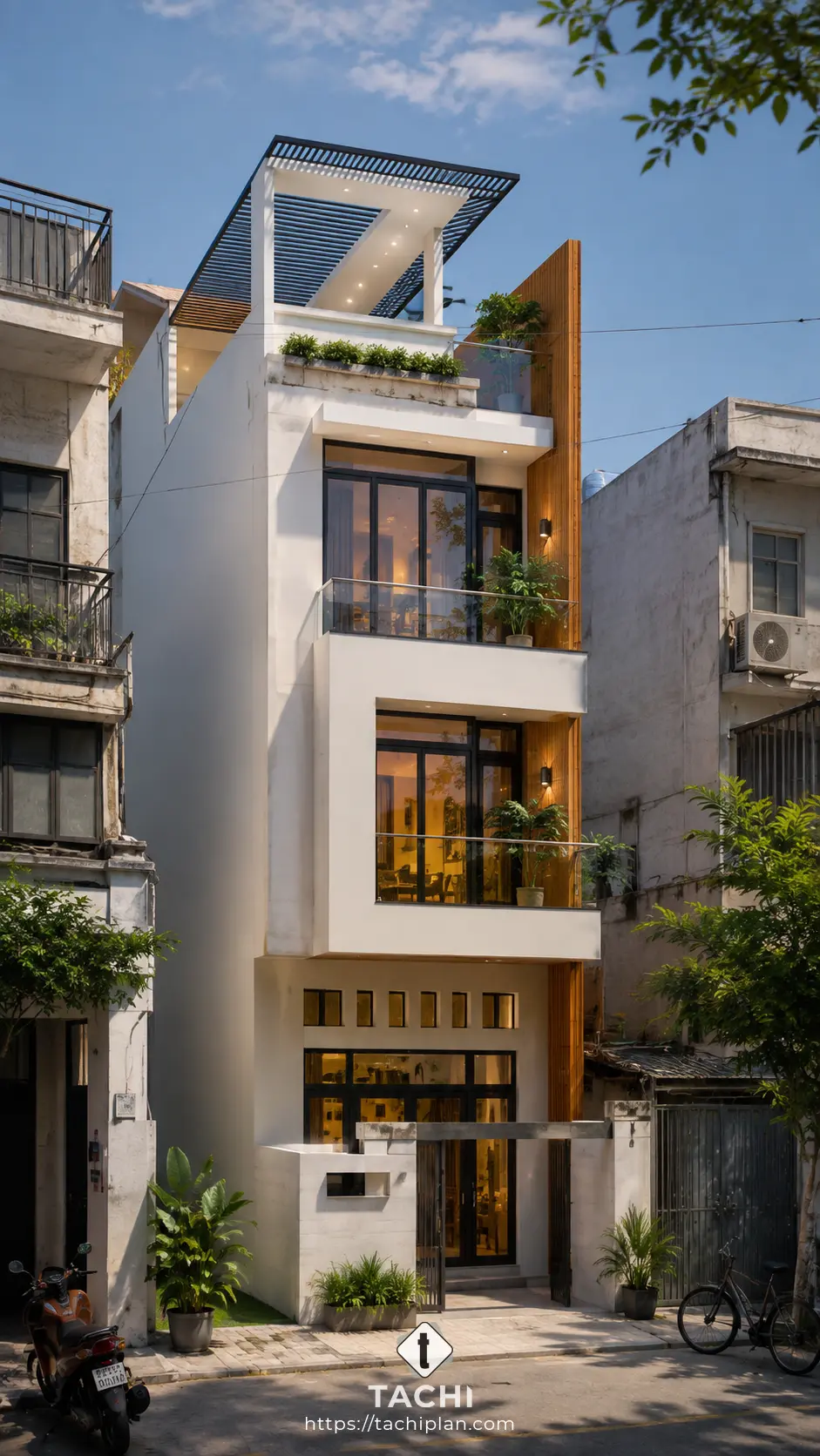Nhà Phố 4.5m x 20m 4 Tầng