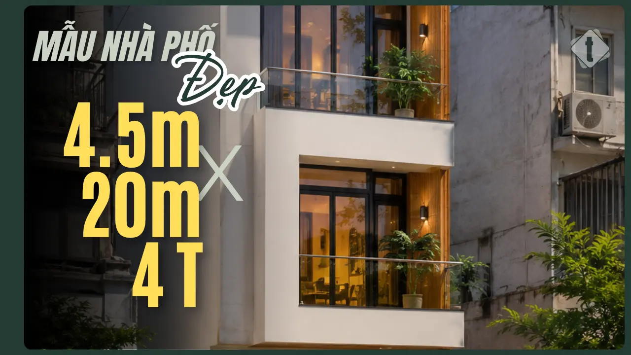 mẫu nhà phố 4.5m x 20m