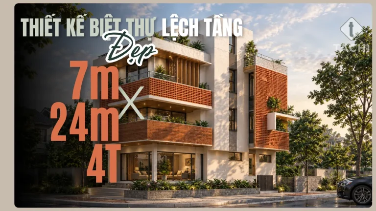 Biệt Thự 7x24m Lệch Tầng Lô Góc: Cafe Tầng Trệt, Gara 24m²